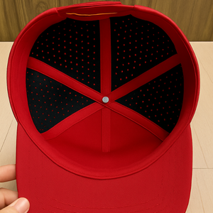 Chapeaux de baseball OEM pour hommes Casquette à 6 panneaux avec logo brodé Tissu sergé de coton réglable et trou découpé au laser Usine du Vietnam - Product Image 3