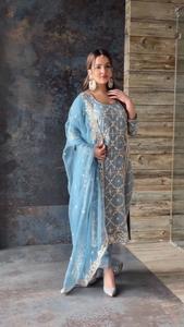 New Designer Fully Stitched Traditional <b>Indian</b> Pakistani Party Wear Set Faux Georgette Fabric <b>Top</b> Palazzo Dupatta - Product Image 2