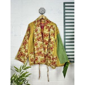 Vintage Boho Chic <b>Kantha</b> Stitch Dori <b>Jacket</b> One-of-a-Kind Handstitched Reversible Woven Short Coat - Product Image 1