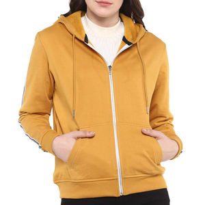 Sudadera con Capucha Oversize de Algodón Grueso Tejido para Mujer, Ropa Casual de Invierno, con Logotipo Frontal Personalizado en Felpa - Product Image 1