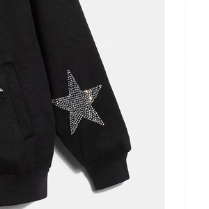 Vente en gros Sweat à capuche de haute qualité avec logo en strass avec fermeture éclair complète Pull-over respirant avec strass personnalisés Sweat à capuche personnalisé avec OEM - Product Image 3