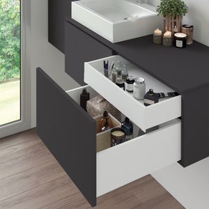 Kit per cassetti da cucina o da bagno con pannelli regolabili 3D e modulo verniciato da 900mm con altezza Emuca Vertex 93mm-ferramenta da cucina - Product Image 2