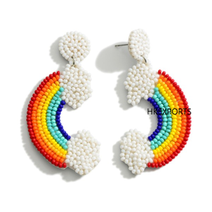 Vente en gros Style bohème plaqué or arc-en-ciel multicolore perlé boucles d'oreilles à la mode fête de mariage et cadeau accessoire - Product Image 3