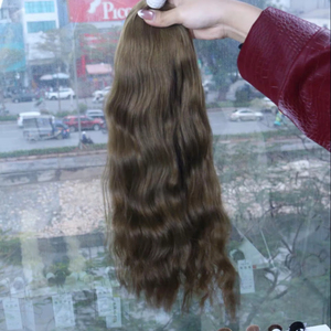 Prix de gros en vrac 100gms extensions de cheveux vietnamiennes doubles dessinées solides et soyeuses de 18 pouces style droit avec des couleurs sombres - Product Image 1