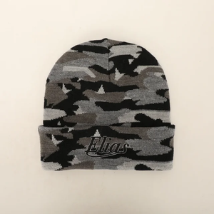 Gorro liso de calavera acrílica Unisex de alta calidad personalizado al por mayor, gorro de punto con etiqueta tejida teñida, gorro de esquí de invierno, gorro bordado - Product Image 1