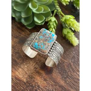 Leroy James Sidewinder Royston Turquoise & Sterling <b>Silver</b> Fashion <b>Cuff</b> <b>Bracelet</b> - Product Image 3