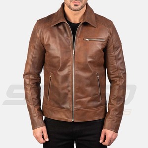 Stylso Sports Men's High Quality Black Leather Jacket Breathable & <b>Waterproof</b> Casual <b>Winter</b> Skin <b>Coat</b> - Product Image 1