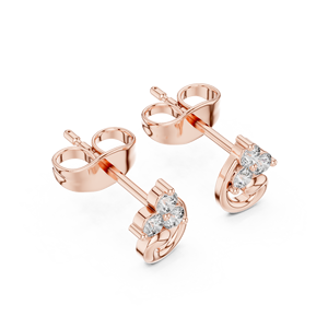 <b>Solid</b> Gold Moissanite Diamond <b>Hoop</b> <b>Earrings</b> for Women Luxury Bridal Jewelry - Product Image 2