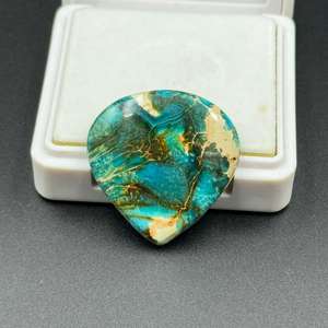 Variscita Azul Natural de 35.95 Quilates, Turquesa de Calidad AAA, Gema Suelta en Forma de Corazón con Efecto Estrella, Tamaño Personalizable para Joyería - Product Image 2