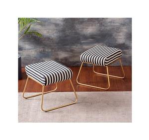 Nouveau design antique pouf rond pouf repose-pieds avec pieds en métal pour salon couleur grise velours design premium bas taux - Product Image 3