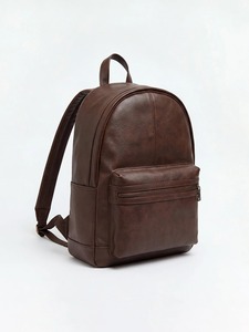 OEM ODM Private Label Custom Logo Men's Brown Faux <b>Leather</b> <b>Backpack</b> Business Travel Laptop <b>Backpack</b> <b>Large</b> Capacity Daypack - Product Image 2
