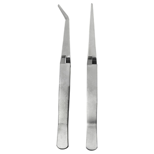 แหนบล็อกไขว้2ชิ้น125มม. 4.9 "สแตนเลสงอและปลายตรงไขว้แหนบล็อคสำหรับทำเครื่องประดับโดยหินสีเทา - Product Image 1