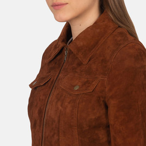 Veste en cuir de motard d'hiver pour femmes de qualité supérieure coupe-vent avec manches tricotées à la mode vêtements respirants - Product Image 6