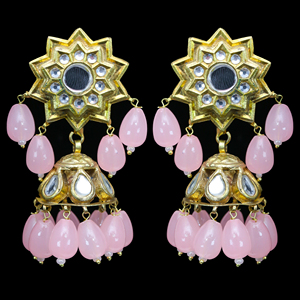 Trendy Pink & Gold Brass Zircon Earrings & Necklace Jewelry Set for Women 2024 <b>Wedding</b> Party Engagement - Product Image 6