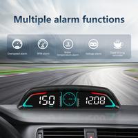 WIIYII B3 Jauge OBD2 pour voiture, écran LCD large, HUD multifonction, compteur de vitesse, alarme de tension, affichage de la consommation de carburant, affichage de la température de l'eau