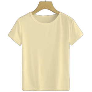 Camisetas de mujer de algodón grueso en blanco de diseñador liso de algodón supersuave camiseta de mujer joven Etiqueta Privada y etiqueta camisetas de mujer - Product Image 3