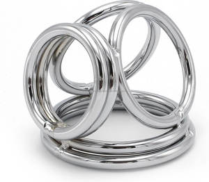 Nouveaux anneaux de pénis triples en acier avec source d'alimentation mécanique certifiée CE, jouets CBT de haute qualité pour hommes gays - Prix de gros d'usine - Product Image 2