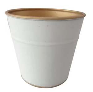 Jardinière décorative ronde en métal en fer blanc et or Pots de jardin pour affichage de fleurs et de plantes Fournitures de décoration de jardin - Product Image 1