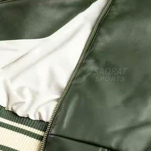 Último diseño 100% de cuero hecho hombres chaqueta de bombardero impermeable al por mayor chaqueta de invierno para hombres - Product Image 4