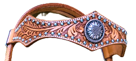 Hottest Selling Top Quality Western <b>Leather</b> Headstall Horse Tack Set Hand Tooled and Carving With Studs <b>Headcollar</b> Equestrian - Product Image 6