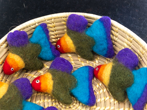 9cm Colorful Handmade Felt <b>Fish</b> <b>Toy</b> Purely Hand-felted by the Nepalese Artisan with Eco-friendly NZ Wool. - Product Image 4