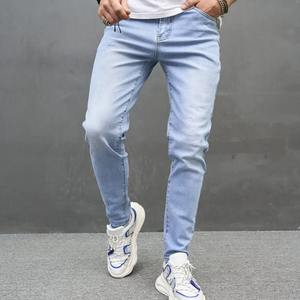 Nuevos pantalones vaqueros ajustados lavados para hombre, pantalones vaqueros transpirables con diseño personalizado, Pantalones rectos informales de calidad superior 2025 - Product Image 5