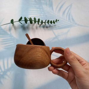 Tasses à thé en bois Tasse à thé en bois massif naturel de qualité supérieure Tasse à vin Koi pour boire du thé Café Vin Bière Boissons chaudes - Product Image 4