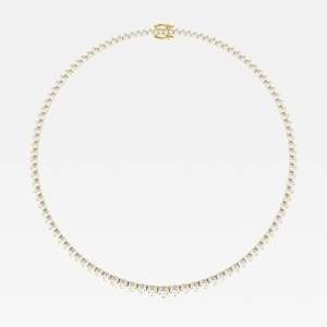 18K Gold Tennis Necklace with Round Cut Moissanite Diamond Elegant Diamond Necklaces - Product Image 4