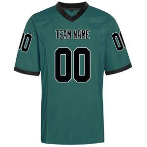 Maillot de football américain personnalisé en polyester à manches courtes, séchage rapide, respirant, unisexe, pour impression par transfert thermique – Vente en gros - Product Image 5