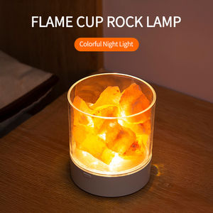Lampe de sel de cristal de l'Himalaya naturelle à LED, lampe de nuit en sel de roche, lampe de table en lave, prise USB, méditation, décoration de la maison, chambre à coucher - Product Image 4
