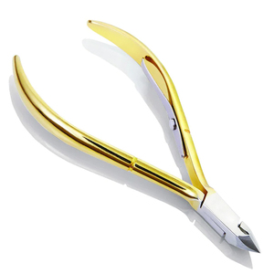 Pinces à cuticules professionnelles poignée enduite d'or en acier inoxydable taille personnalisée Salon de beauté manucure et pédicure pinces à cuticules - Product Image 6