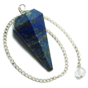 ผลึกธรรมชาติ Lapis Lazuli เหลี่ยมเพชรพลอยลูกตุ้มรูปกรวยสำหรับการรักษา Dowsing - Product Image 4