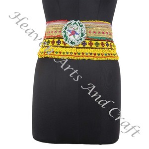 เข็มขัดวินเทจเข็มขัดเต้นรำท้องลูกปัด afghani เข็มขัดคาดเอวแบบดั้งเดิม kuchi ชนเผ่า BB094A เก่า Banjara เข็มขัดลูกปัดแฮนด์เมดแท้วินเทจ - Product Image 4