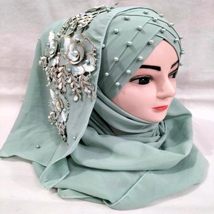Wholesale Ladies 100% <b>Silk</b> <b>Scarves</b> Custom Printed Shawls in Autumn Sport Style for Muslim Department - Product Image 2