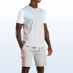 Conception personnalisée OEM hommes 2025 été saison Sport deux pièces ensemble short et short de plage vêtements Shorts et chemise hommes T-shirt ensemble court - Product Image 1
