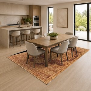 RUGS DEPOT LXDP-0905 Wholesale Red Burgundy Designer Pattern Digital Printed Machine Washable Chenille Area Rug Non <b>Slip</b> - Product Image 4