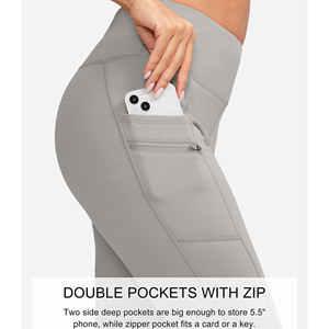 เลกกิ้งโยคะเอวสูงสำหรับผู้หญิงผ้าคอตตอนออกกำลังกายรัดรูปสะโพกผ้ายืดรัดรูป - Product Image 5