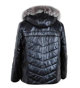 Veste en cuir de mouton col fourrure noire Veste en cuir capitaine Veste noire vintage - Product Image 5
