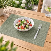 Set de table carré en PVC tressé de luxe écologique, épaisseur 5 mm, résistant à la chaleur, pour steak occidental, personnalisable, fait main