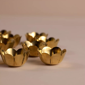 Floral Design Brass Diya <b>Holder</b> Traditional Handcrafted <b>Tealight</b> Stand for Festive and Spiritual Home Decor - Product Image 4