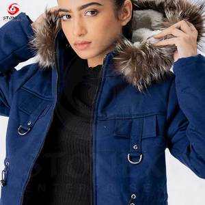 2024 nuevo estilo femenino invierno cálido Parka prendas de vestir exteriores 100% forro de piel Natural cuello con capucha tela de invierno abrigo de piel Real chaqueta de piel - Product Image 6