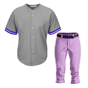 Hoge Kwaliteit Groothandel 100 Polyester Sport Uniform Softbal Kleding Witte Custom Truien Honkbal Met Knopen Uniform