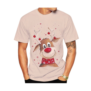 T-shirt de Noël en coton unisexe de haute qualité pour hommes Chemise de Noël par sublimation pour hommes T-shirt de Noël Tops pour hommes - Product Image 1