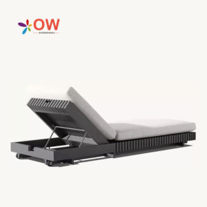 كراسي الاستلقاء تحت الشمس الفاخرة في الفنادق ، كراسي الاستلقاء تحت الشمس على الطراز المعاصر للشرفة ، كرسي الاستراحة في الهواء الطلق ، أثاث الحدائق - Product Image 4