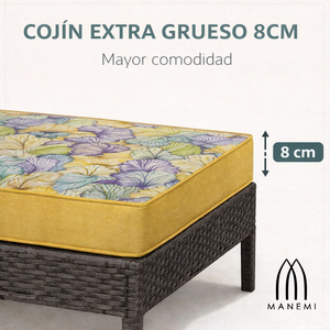 Coussins de chaise de jardin d'extérieur 120x55x8cm légèrement hydrofuges avec rembourrage en mousse et sangles de fixation, confortables pour une utilisation en extérieur - Product Image 4