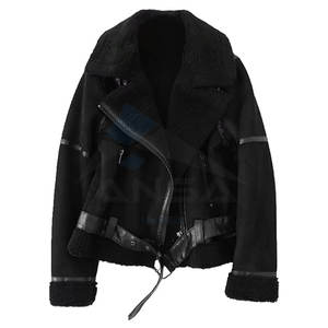 Veste moto en fausse fourrure pour femme, parka doublée épaisse, manteau d'hiver chaud, vêtements d'extérieur en fausse fourrure pour temps froid - Product Image 5