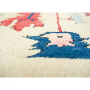 Tapis en laine noués à la main Nuray pour la maison - Motif médaillon élégant, rectangulaire, à rayures puzzle pour salon et couloir - Product Image 3