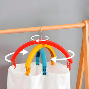 Myrva Rainbow Hanger, ensemble de 3 crochets de rangement muraux en plastique pour vêtements, à accrocher derrière les portes ou sur les murs - Product Image 5