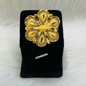 Women's Classic Gold Plated Flower <b>Charm</b> Necklace Set with Box Chain 18inches | ALANKEET CREATIONS - Product Image 2