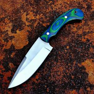 Couteau de chasse en acier fait à la main lame damas Pakka feuille de bois usage industriel couteau de survie de poche vente entière OEM personnalisable - Product Image 5